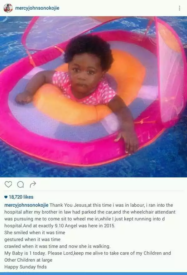 Mercy Johnson And Her Hubby Showered Prayers As Angel Turns One